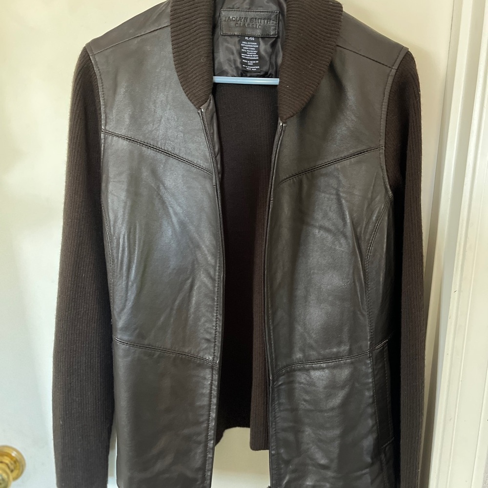 Jaclyn Smith Brown Leather Classic Jacket